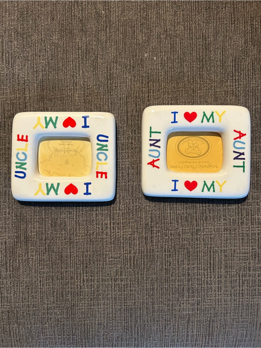 Vintage 90s I Love My Aunt Uncle 2x3 Wallet Magnetic Photo Frames Koala Baby NWT